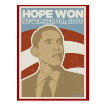 Vintage "Hope Won" Obama Post Card