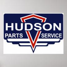 Vintage Hudson parts sign Poster