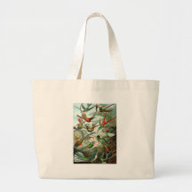 Vintage hummingbirds scientific illustration tote bag
