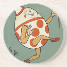 Vintage Humpty Dumpty on the Wall Dancing Beverage Coaster