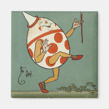 Vintage Humpty Dumpty on the Wall Dancing Fridge Magnet
