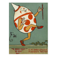 Vintage Humpty Dumpty on the Wall Dancing Post Card