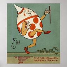Vintage Humpty Dumpty on the Wall Dancing Poster