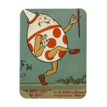 Vintage Humpty Dumpty on the Wall Dancing Rectangular Magnets