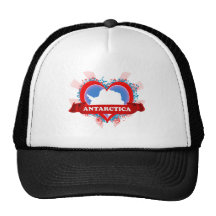 Vintage I Love Antarctica Mesh Hats