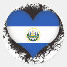 Vintage I Love El Salvador Round Sticker