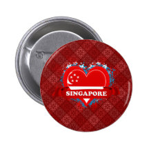 Vintage I Love Singapore Buttons
