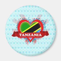 Vintage I Love Tanzania Magnets