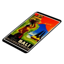 Vintage Indonesia Bali Travel Poster Rectangular Magnets