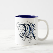 Vintage Initial M Coffee Mug