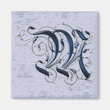 Vintage Initial M Fridge Magnet