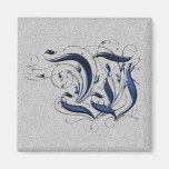 Vintage Initial W Refrigerator Magnet