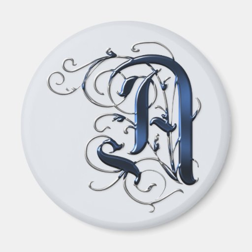Vintage Initials A Fridge Magnet