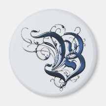 Vintage Initials B Fridge Magnet
