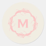 Vintage Inspired Monogram Sticker - Pink