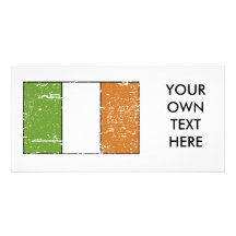 Vintage Ireland Flag Photo Card Template