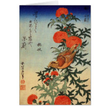 Vintage Japamese Bird & Chrisantemen Greeting Cards