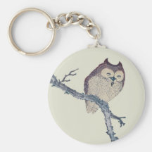 Vintage Japanese Sleeping Owl Key Chain