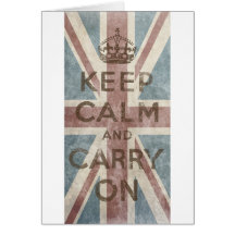 Vintage Keep Calm And Carry On Card