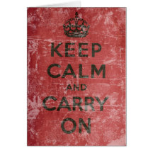 Vintage Keep Calm And Carry On Greeting Card