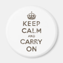 Vintage Keep Calm And Carry On Magnets