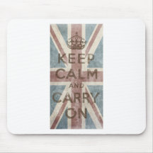 Vintage Keep Calm And Carry On Mouse Pad