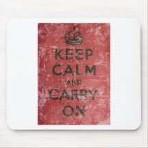 Vintage Keep Calm And Carry On Mousepads