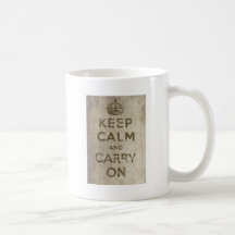 Vintage Keep Calm And Carry On Mugs