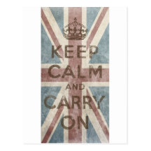 Vintage Keep Calm And Carry On Post Card