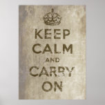 Vintage Keep Calm And Carry On Print