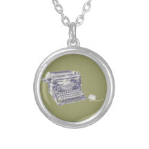 Vintage keyboard and mouse necklace