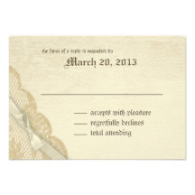 Vintage Lace and bow Wedding Response Announcements