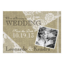 Vintage Lace Romantic Save the Date Personalized Invitations