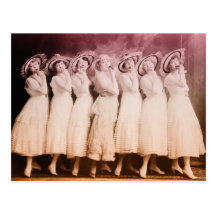 Vintage ladies dancing post card