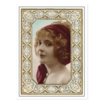 VIntage Lady Pretty Framed Postcards