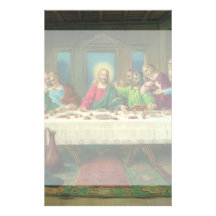 Vintage Last Supper with Jesus Christ and Apostles Stationery Paper