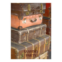 Vintage Leather Suitcases Invitation