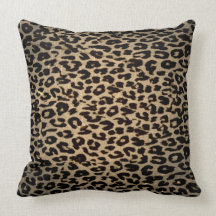 Vintage Leopard Print Skin Fur Throw Pillows