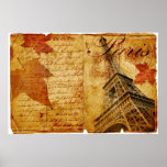Vintage lettering of Paris Poster