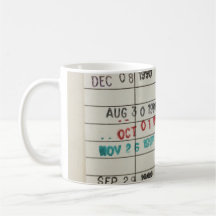 Vintage Library Due Date Cards Mug