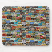 Vintage License Plates Mousepads