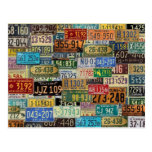 Vintage License Plates Post Cards