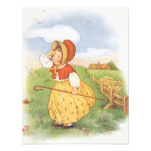Vintage Little Bo Peep Mother Goose Nursery Rhyme Custom Invite