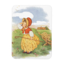 Vintage Little Bo Peep Mother Goose Nursery Rhyme Flexible Magnet