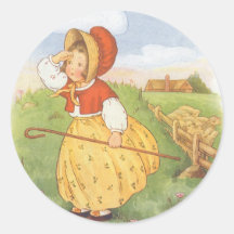 Vintage Little Bo Peep Mother Goose Nursery Rhyme Stickers