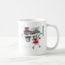 Vintage Little Girl Grocery Shopping Mugs