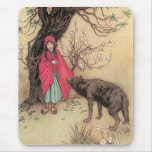 Vintage Little Red Riding Hood by Warwick Goble Mouse Pads