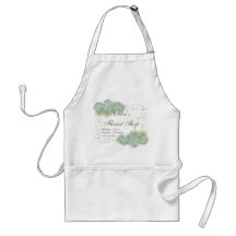 Vintage Look Aqua Hydrangea -  Business Aprons
