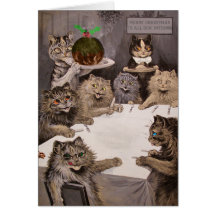 Vintage Louis Wain Cats Christmas Party Card