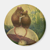 Vintage Love and Romance Animals, Field Mice Fridge Magnet